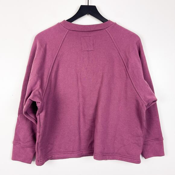 Madewell XS BetterTerry Henley Sweatshirt Fleece Purple - Picture 6 of 10